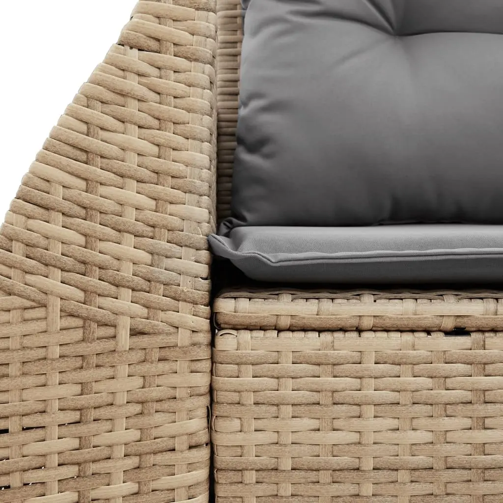 2-Seater Garden Sofa Outdoor Patio Furniture Beige Rattan