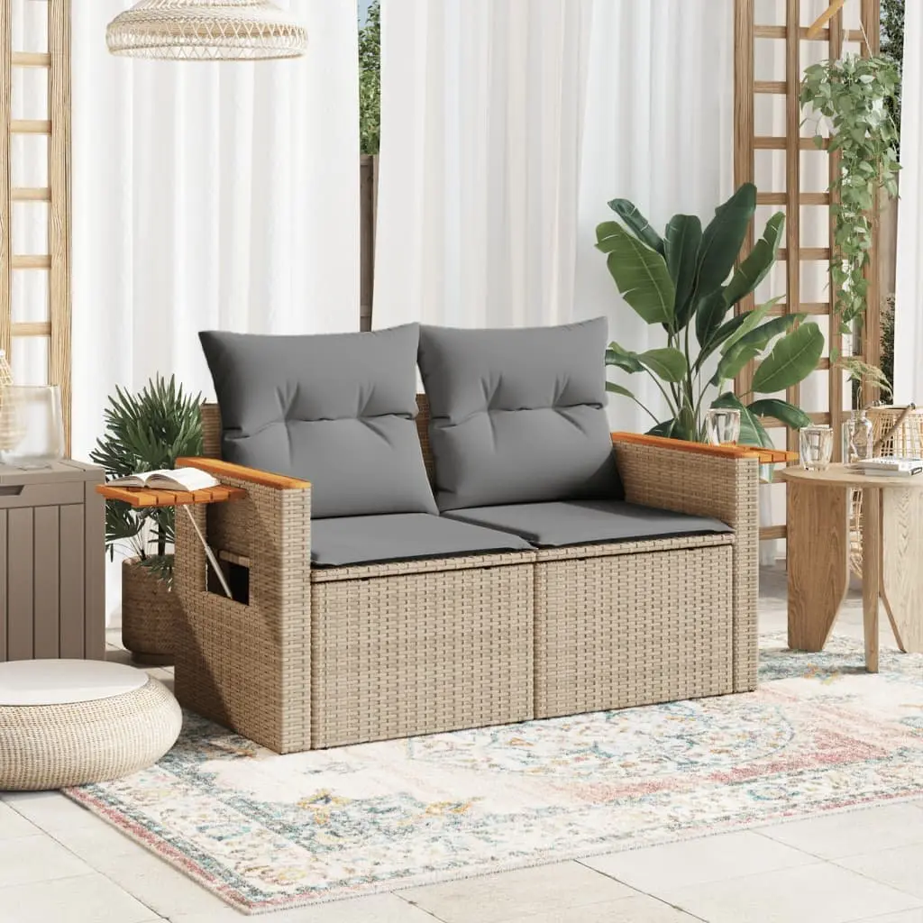 2-Seater Garden Sofa with Cushions