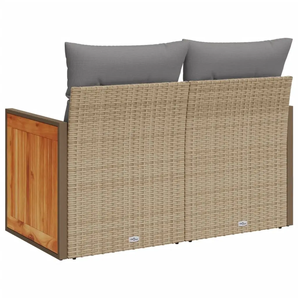 Outdoor Sofa 2-Seater Modular Patio Furniture with Cushions Beige