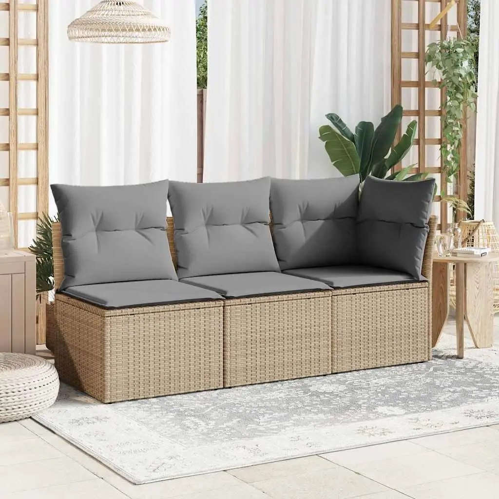 3-Seater Garden Sofa with Cushions