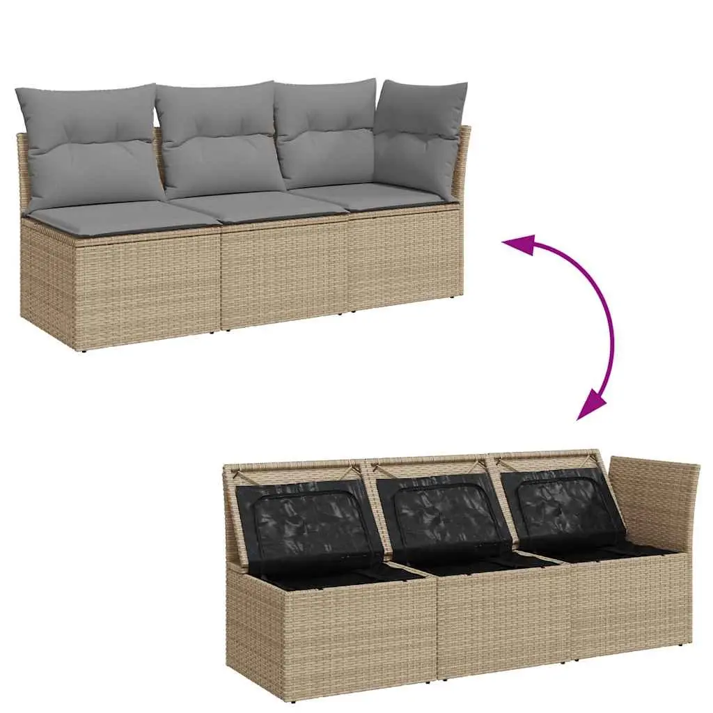 3-Seater Garden Sofa with Cushions