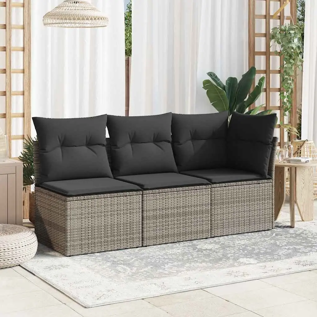 Garden Corner Sofa Outdoor Seating Modular Grey Poly Rattan