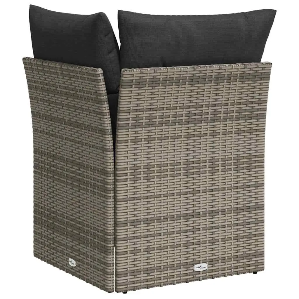 Garden Corner Sofa Outdoor Seating Modular Grey Poly Rattan