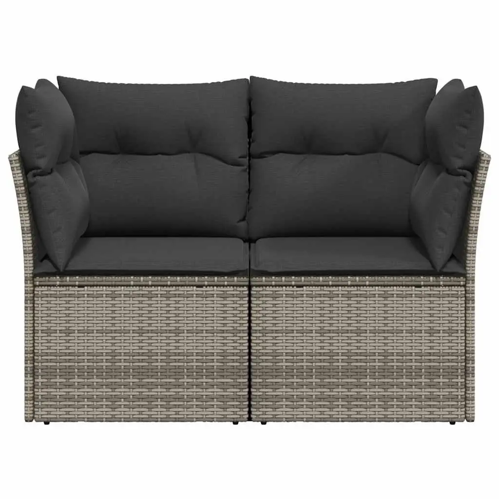 Outdoor Sofa 2-Seater Garden Furniture Grey Poly Rattan