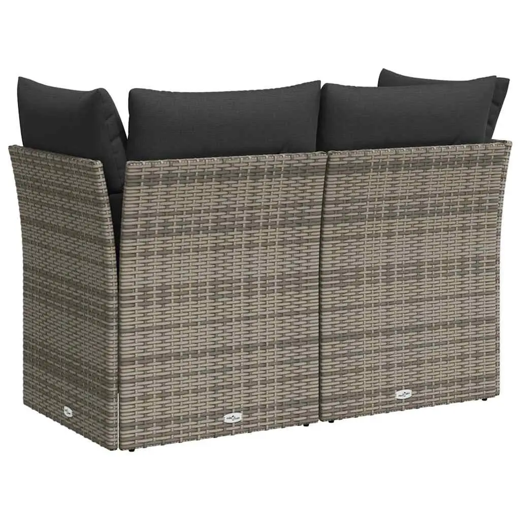 Outdoor Sofa 2-Seater Garden Furniture Grey Poly Rattan