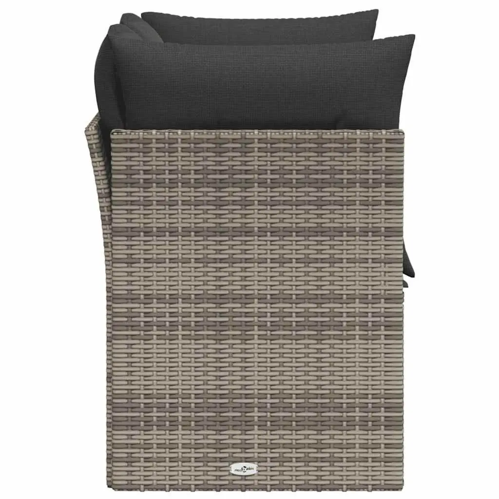 Outdoor Sofa 2-Seater Garden Furniture Grey Poly Rattan
