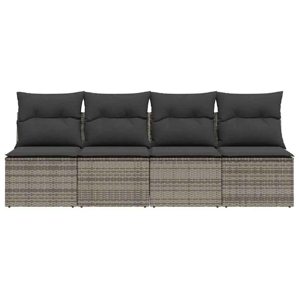 4-Seater Garden Sofa with Cushions Outdoor Patio Seating Grey Modular Furniture