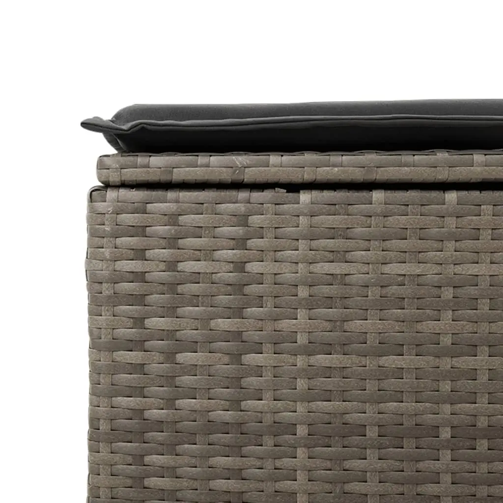 Grey Garden Stool with Cushion
