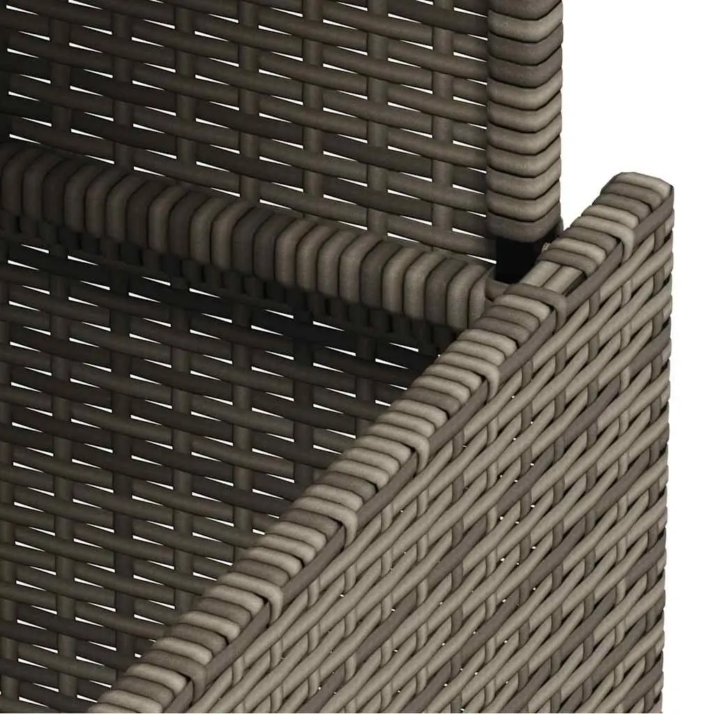 Garden Table Outdoor Furniture Grey Glass Top Poly Rattan Patio Coffee Dining