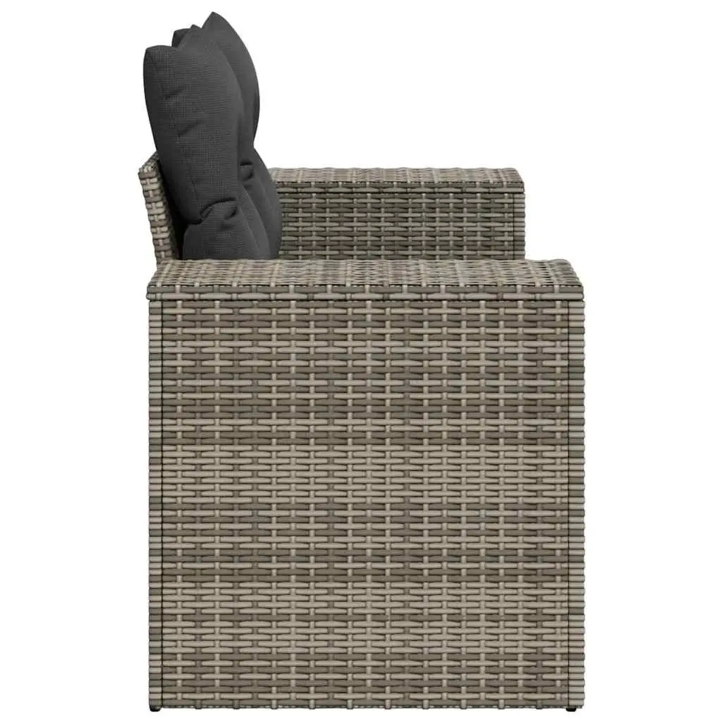 2-Seater Garden Sofa with Cushions Grey Outdoor Furniture Patio Seating