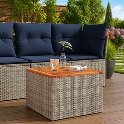 Garden Table Dimensions: 55x55x37cm, Grey Finish