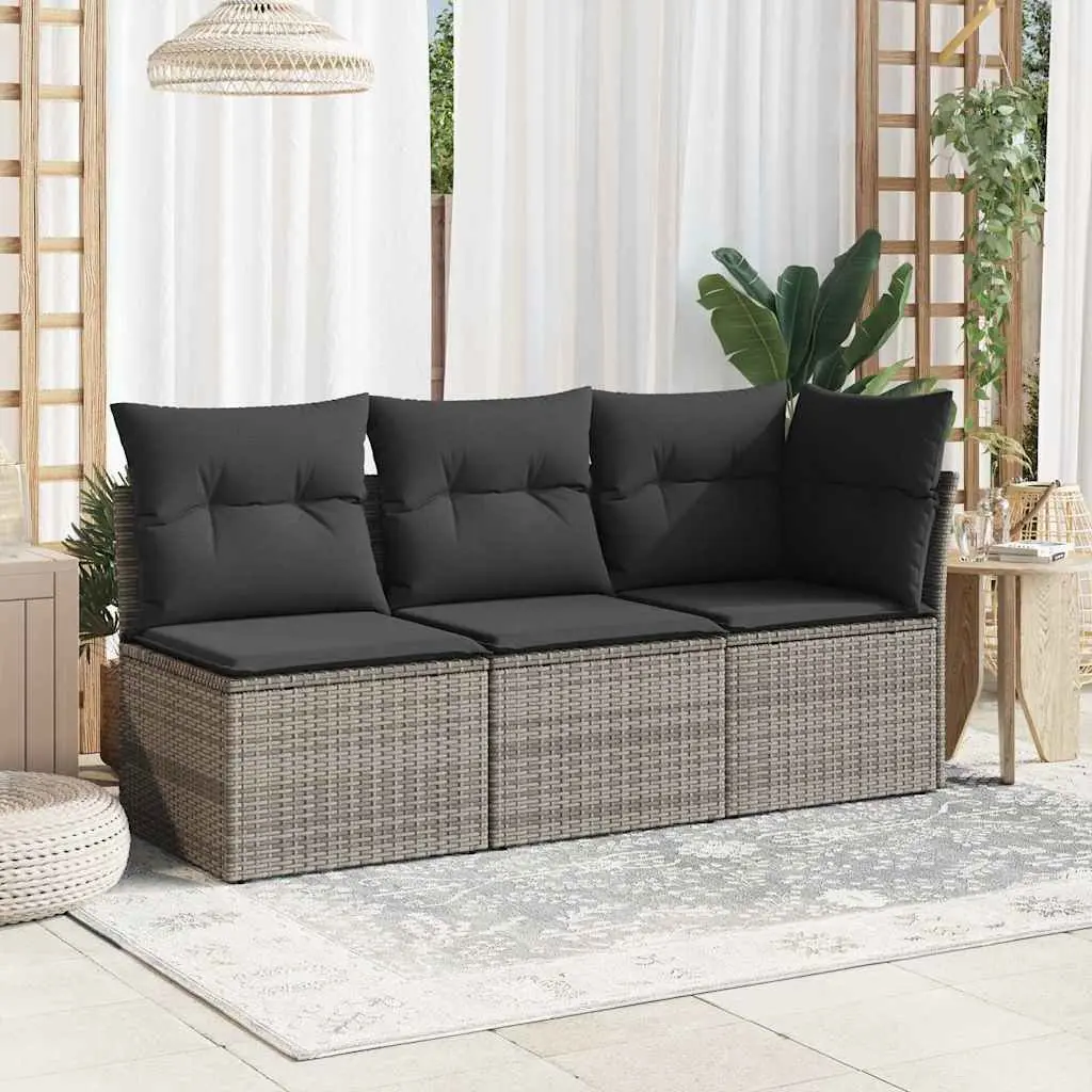 Armless Grey Poly Rattan Garden Chair
