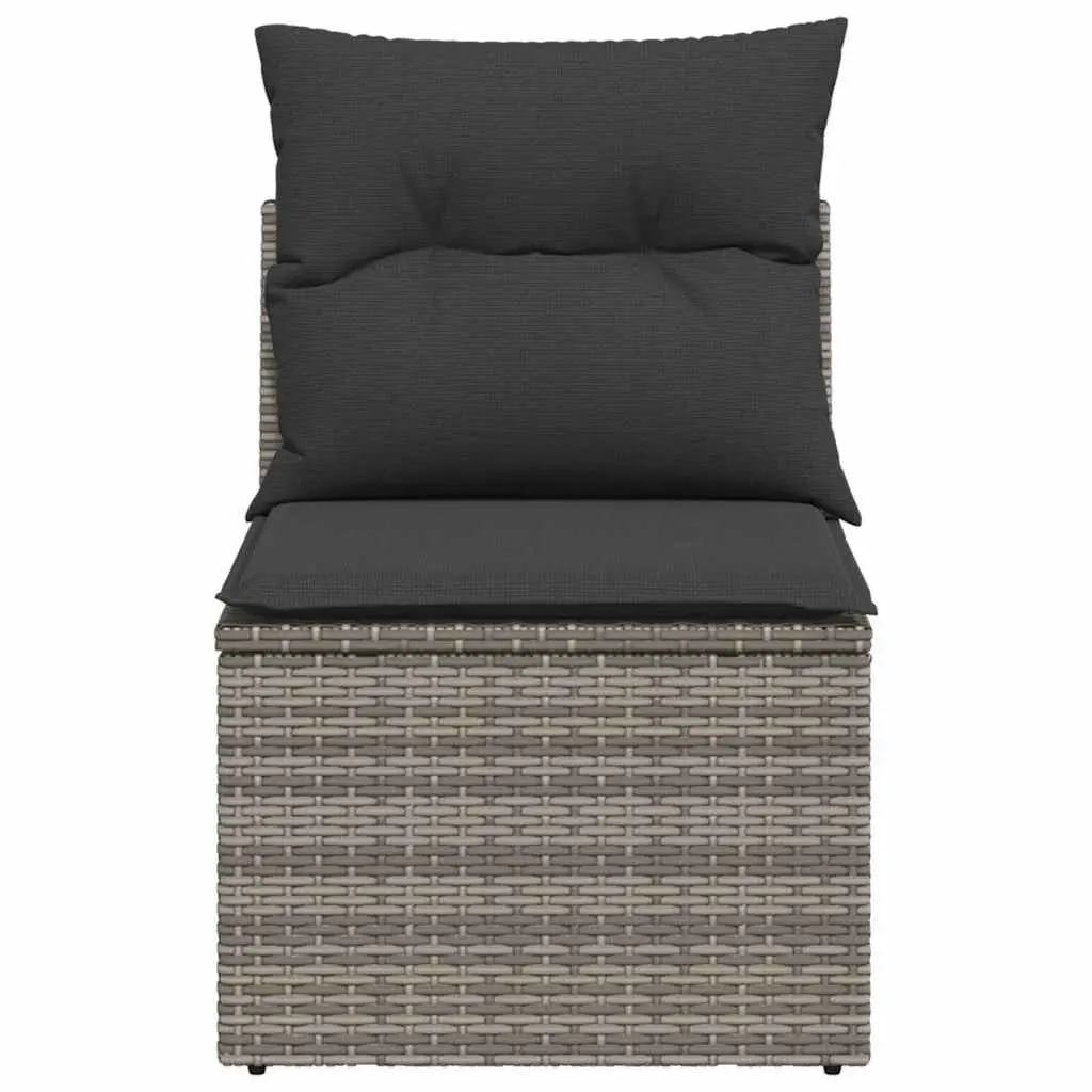 Armless Grey Poly Rattan Garden Chair