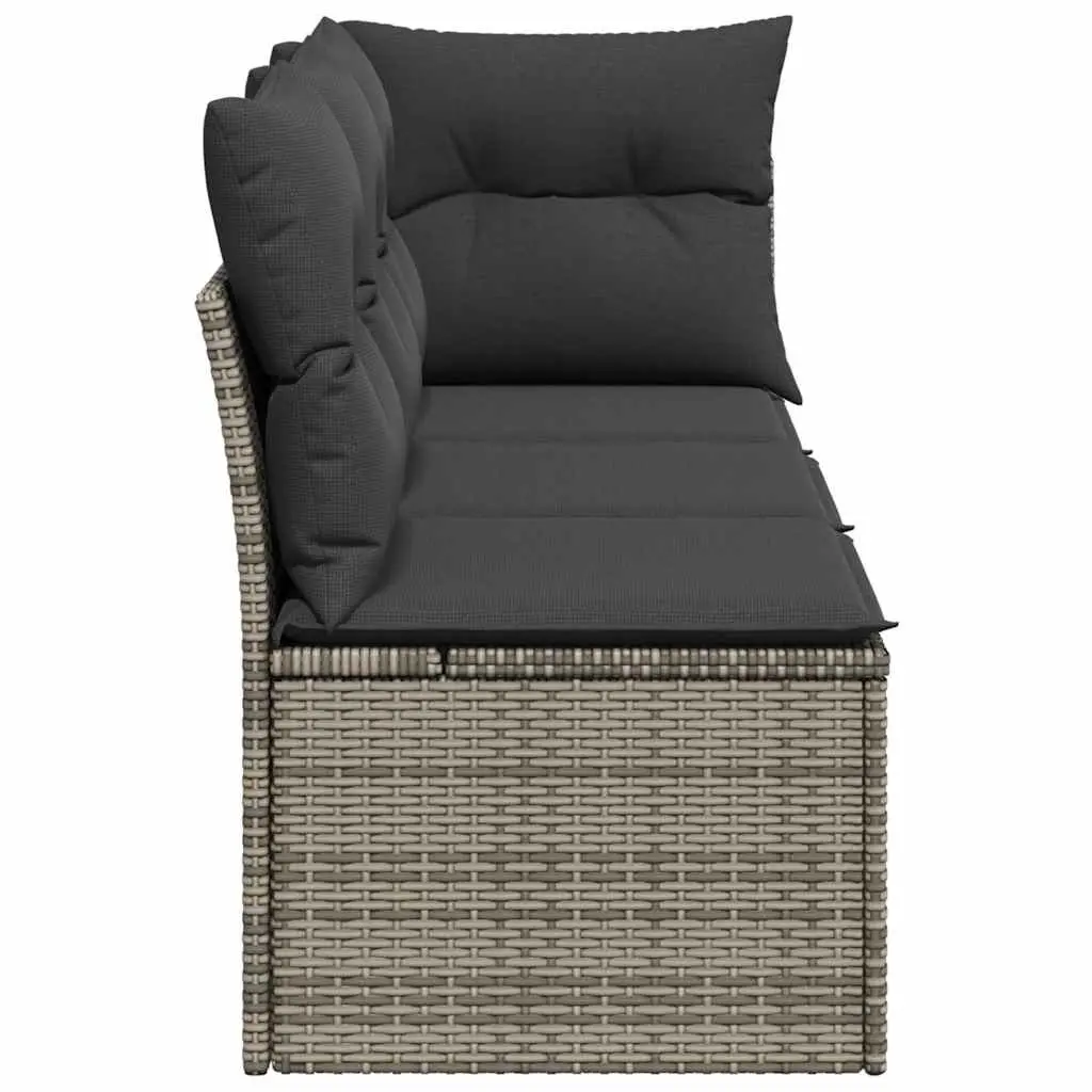 Grey 3-Seater Garden Sofa with Storage