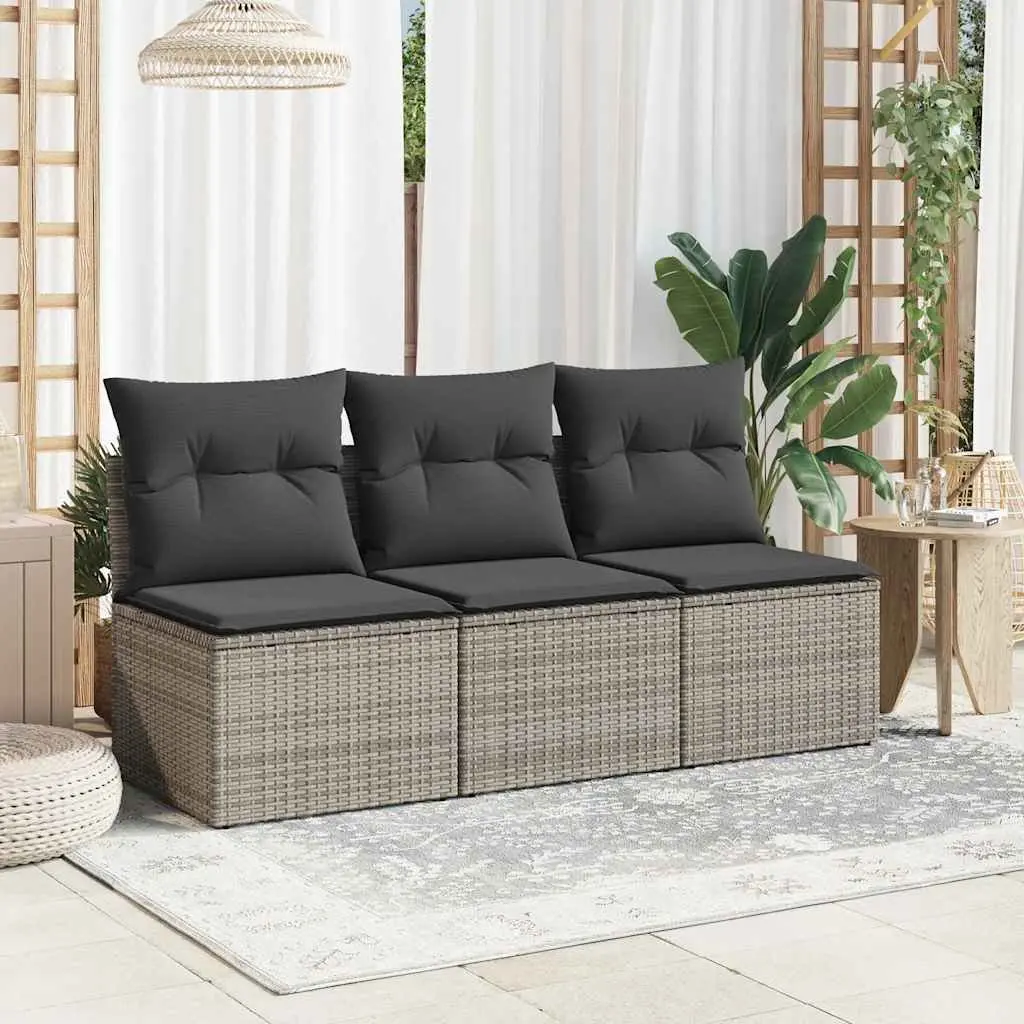 3-Seater Garden Sofa Outdoor Patio Furniture Grey