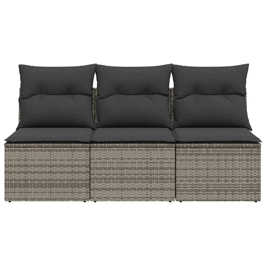 3-Seater Garden Sofa Outdoor Patio Furniture Grey