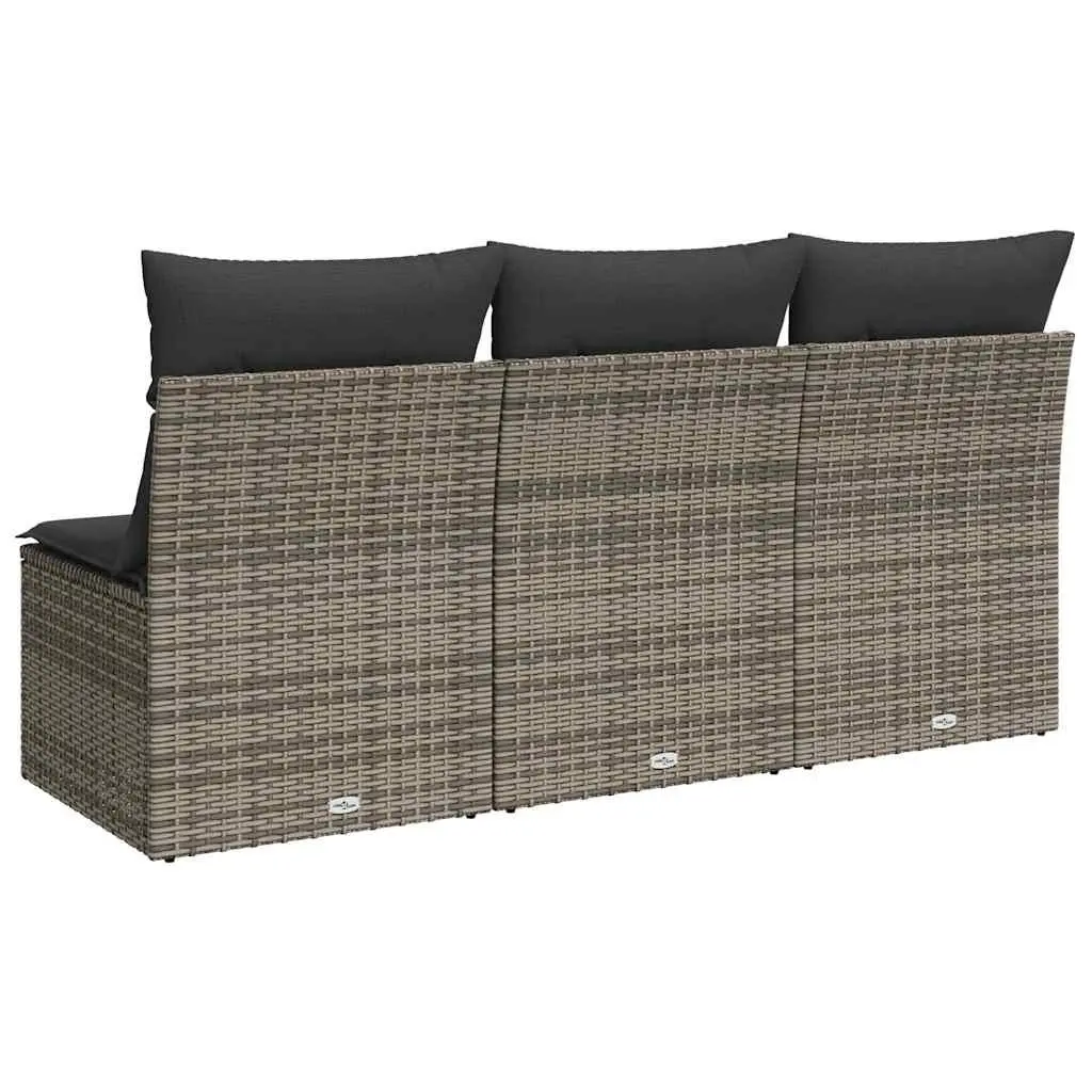 3-Seater Garden Sofa Outdoor Patio Furniture Grey