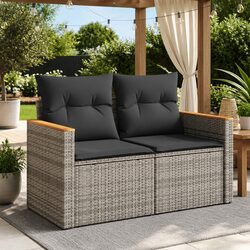 2-Seater Grey Poly Rattan Garden Sofa: Specs & Features