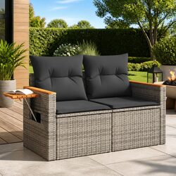2-Seater Outdoor Sofa Dimensions and Features in Grey