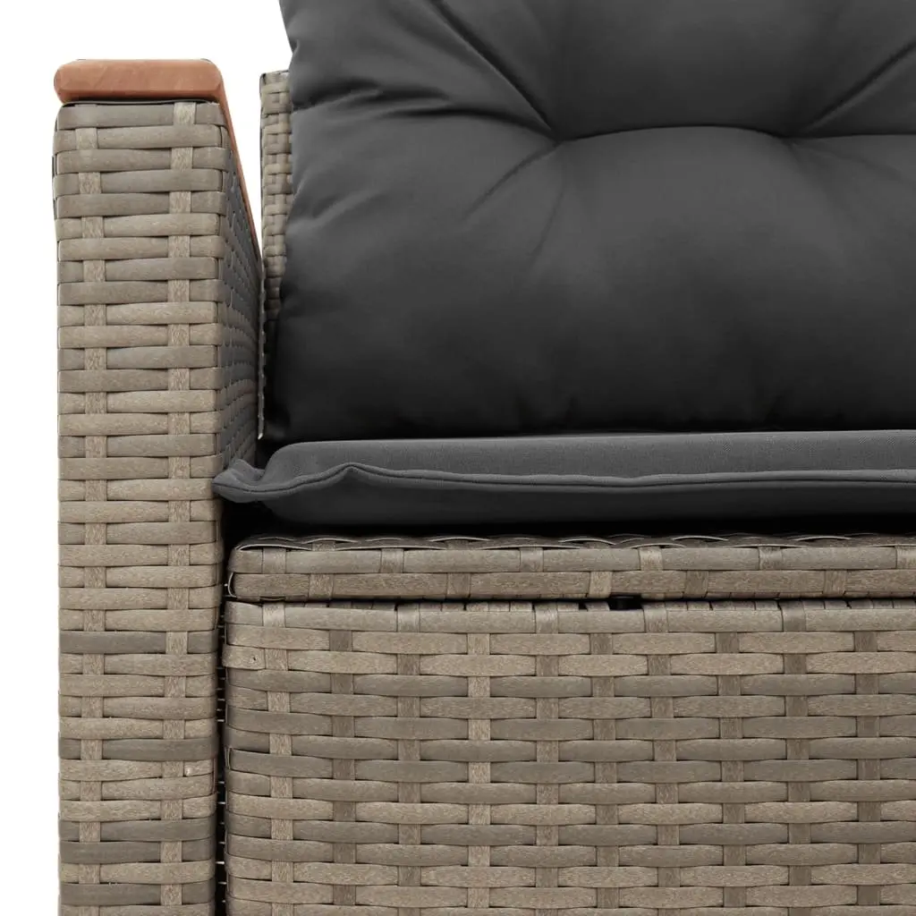 Outdoor Garden Sofa 2-Seater with Cushions Grey Poly Rattan Furniture