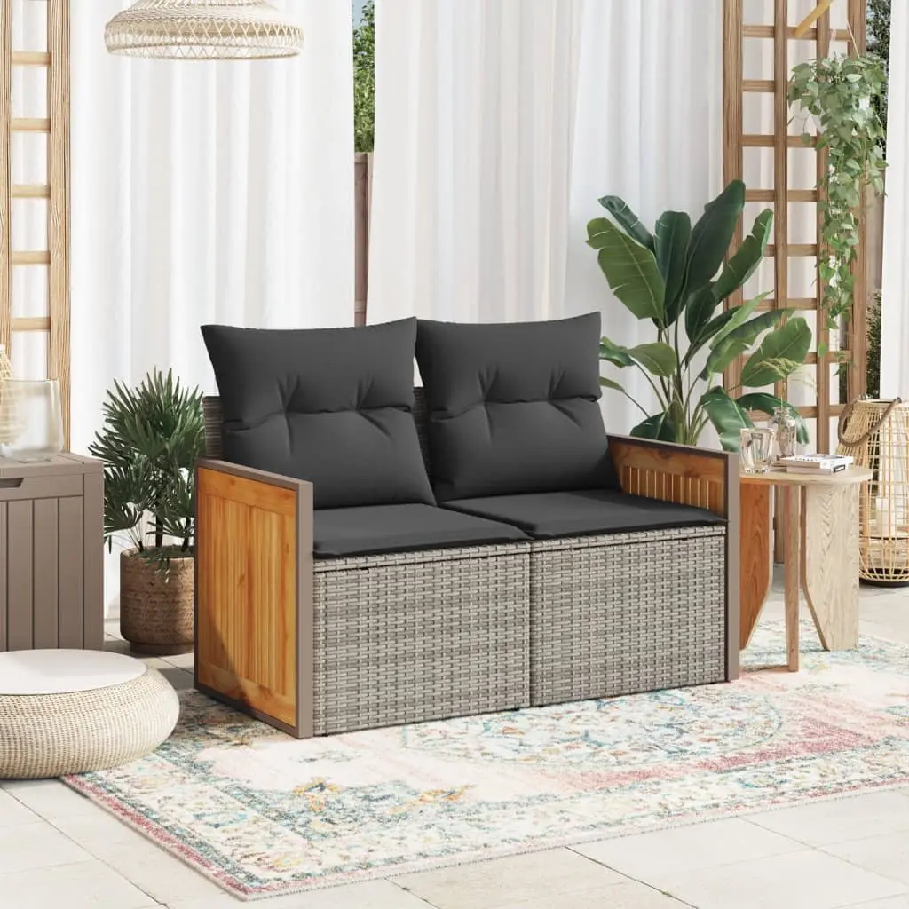 2-Seater Garden Sofa with Cushions