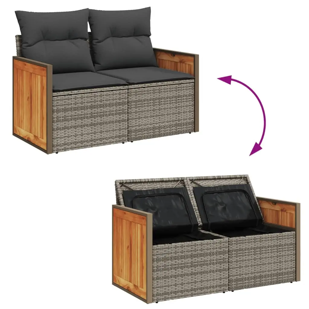 2-Seater Garden Sofa with Cushions