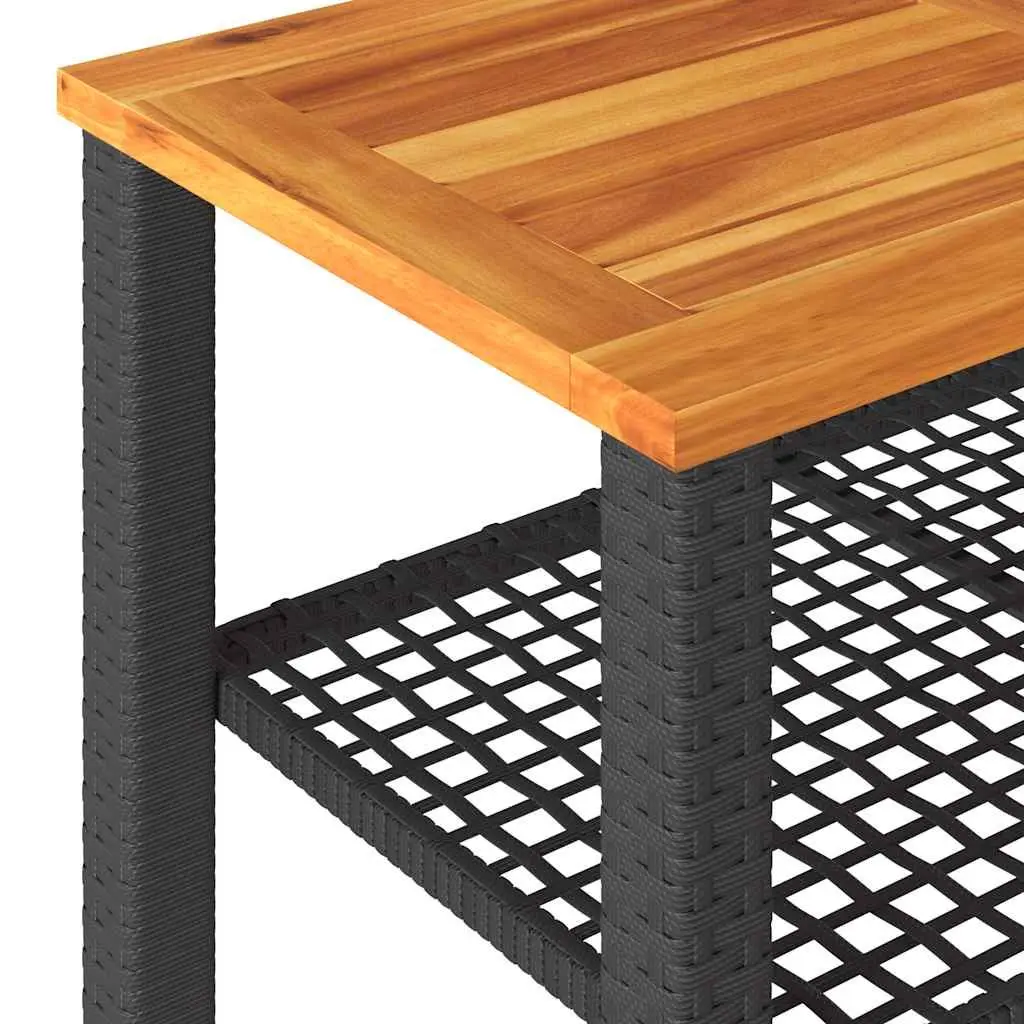 4 Piece Patio Lounge Set for Outdoor Use with Black Poly Rattan Frame and Cushions