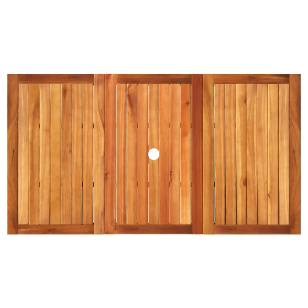 Garden Table Outdoor Use Black 140x80x75cm Poly Rattan Acacia Wood
