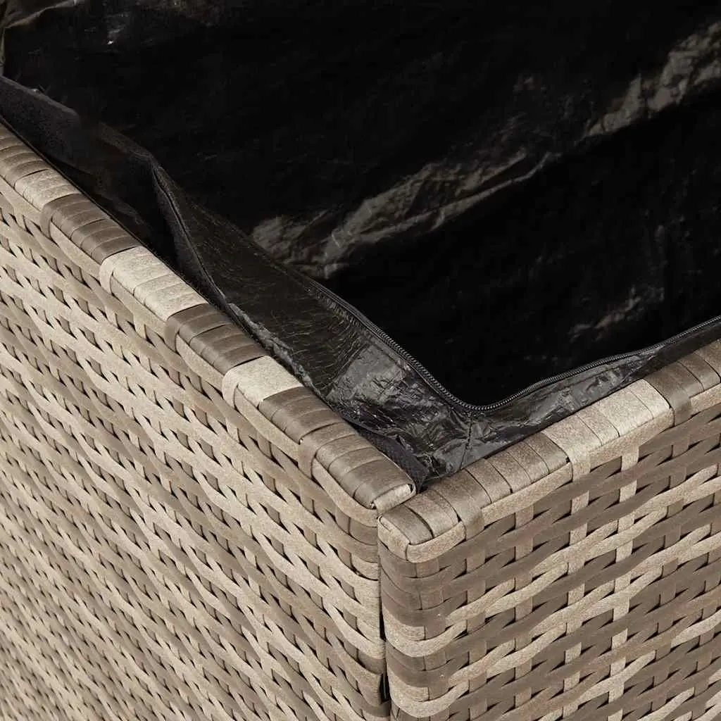 Garden Storage Box Outdoor Patio Bench Seat 80x40x48cm Black PE Rattan Acacia