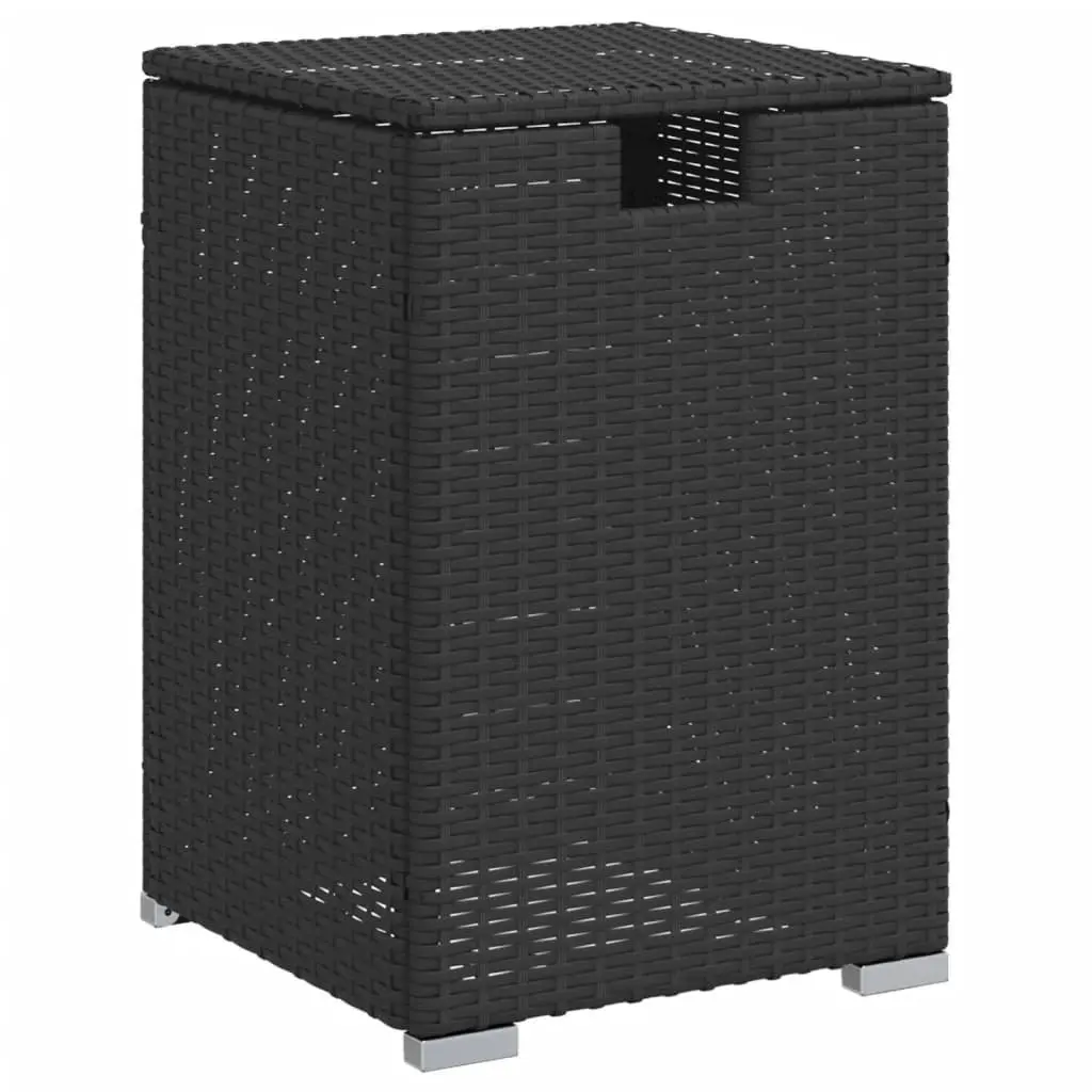 Propane Tank Cover Side Table Outdoor Black 40x40x60cm Poly Rattan Garden