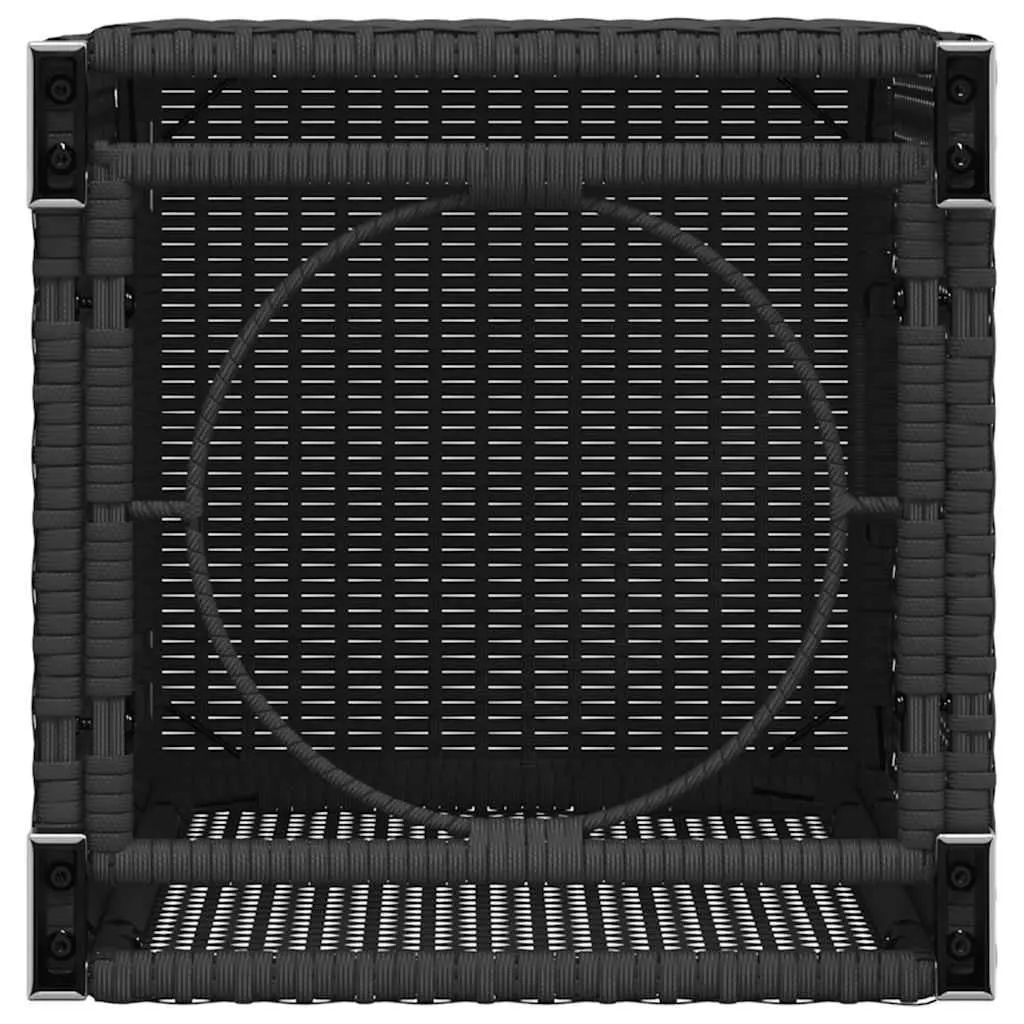 Propane Tank Cover Side Table Outdoor Black 40x40x60cm Poly Rattan Garden