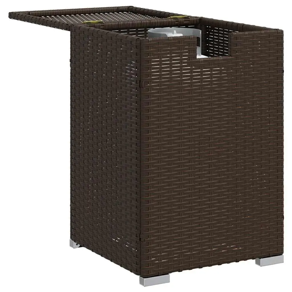 Propane Tank Cover Table Outdoor Brown 40x40x60cm Poly Rattan