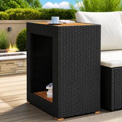 Garden Side Table with Acacia Wood Top – 60 x 40 x 75 cm