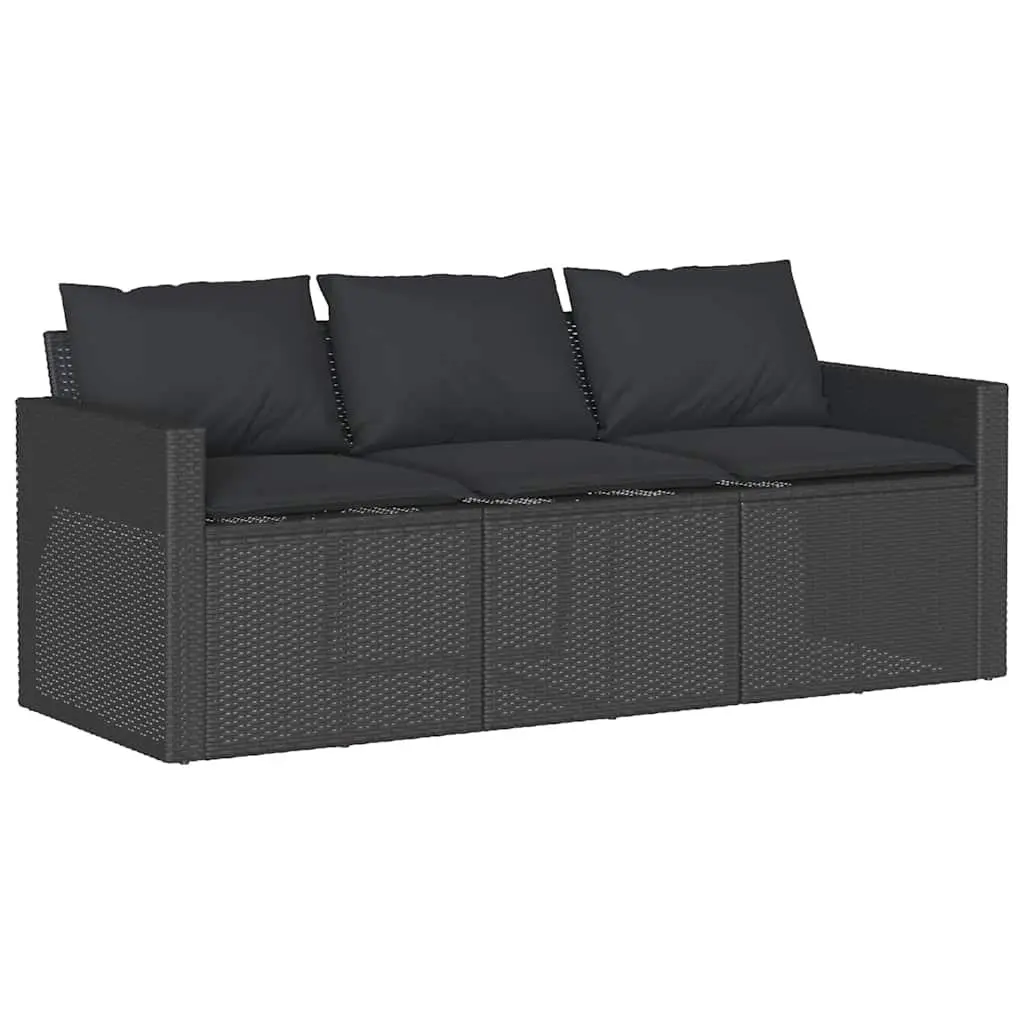 Outdoor Dining Set Garden Use 2 Piece Black Poly Rattan Table Chairs