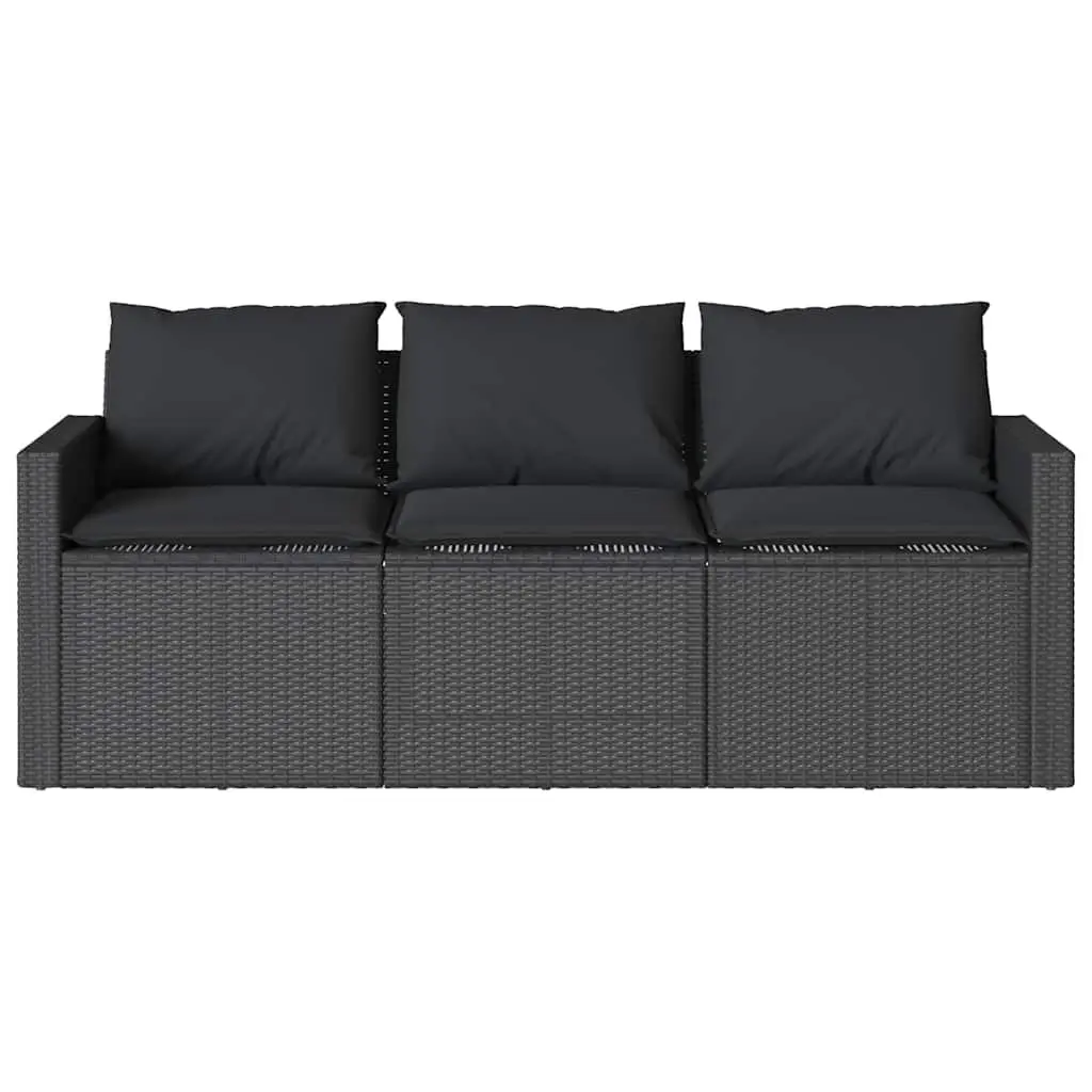 Outdoor Dining Set Garden Use 2 Piece Black Poly Rattan Table Chairs