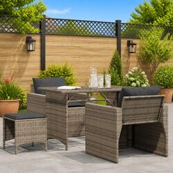 4 Piece Grey Garden Sofa Set: Specifications and Features