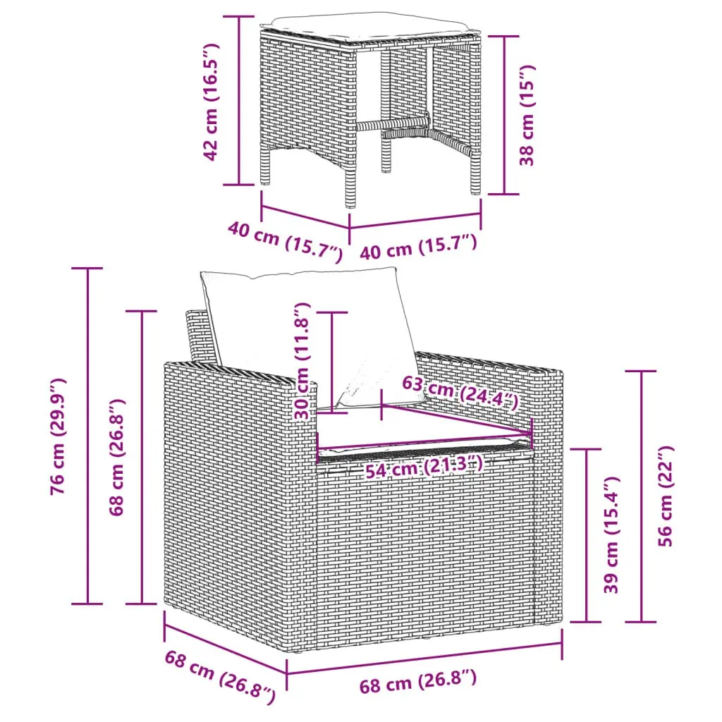 Garden Sofa Set for Outdoor Use 4 Piece Grey