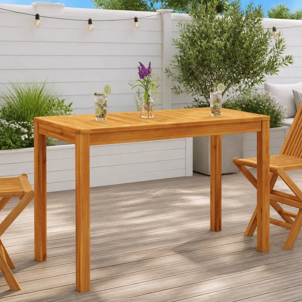 Acacia Wood Garden Dining Table 110x55x75cm Outdoor Patio Furniture Brown