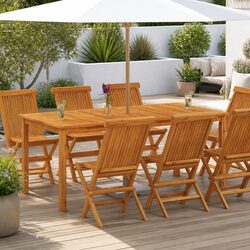 Outdoor Dining Table Specifications: 180x90x75cm Acacia Wood
