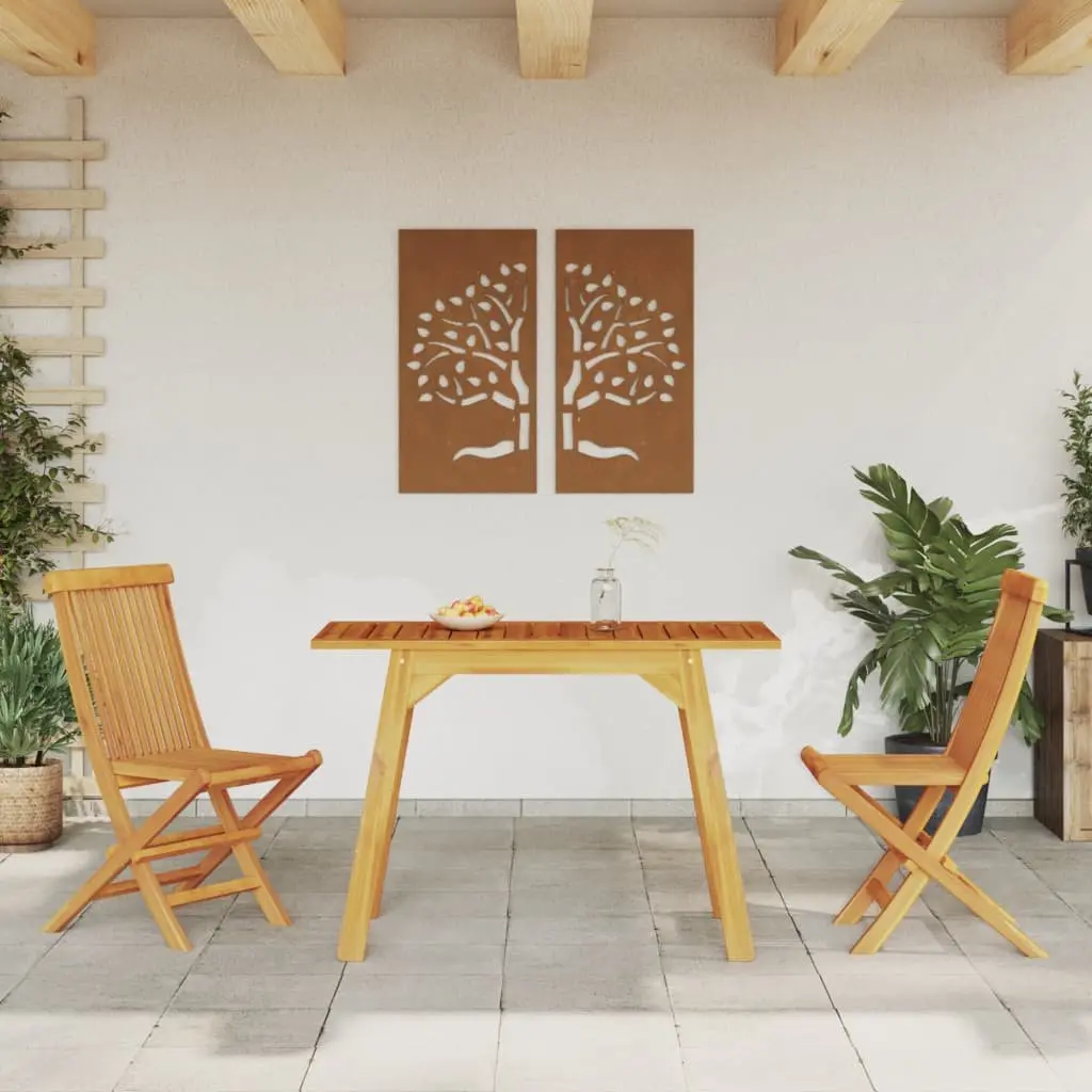 Outdoor Dining Table 110x56x75cm Garden Patio Furniture Solid Wood Acacia Brown