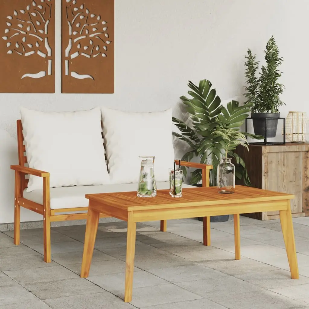 Garden Dining Table Outdoor Use 100x55x45cm Solid Acacia Wood Brown
