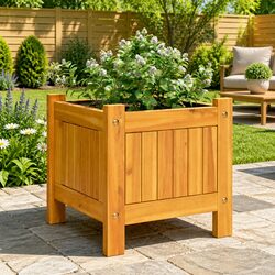 Garden Planter Box 31x31x30 cm Solid Acacia with Liner