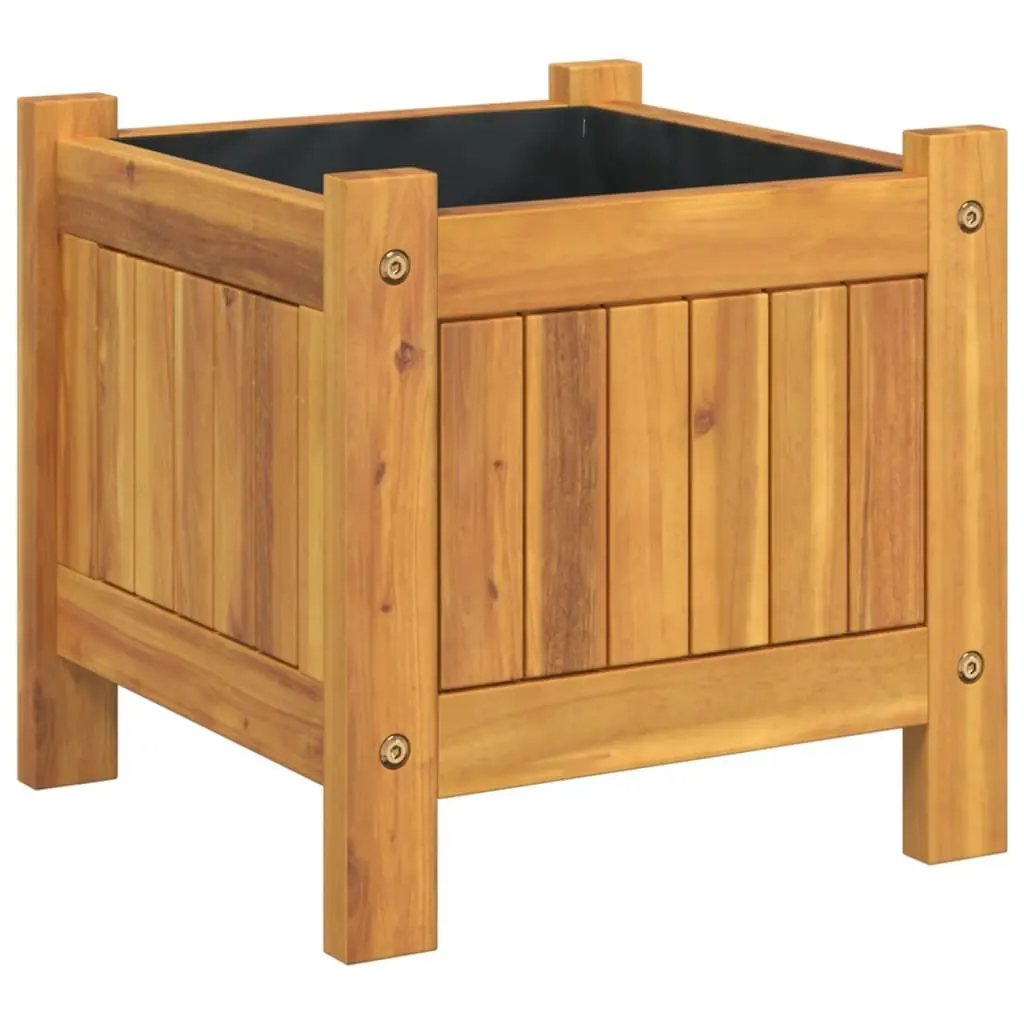 Garden Planter Box 31x31x30 cm Solid Acacia with Liner