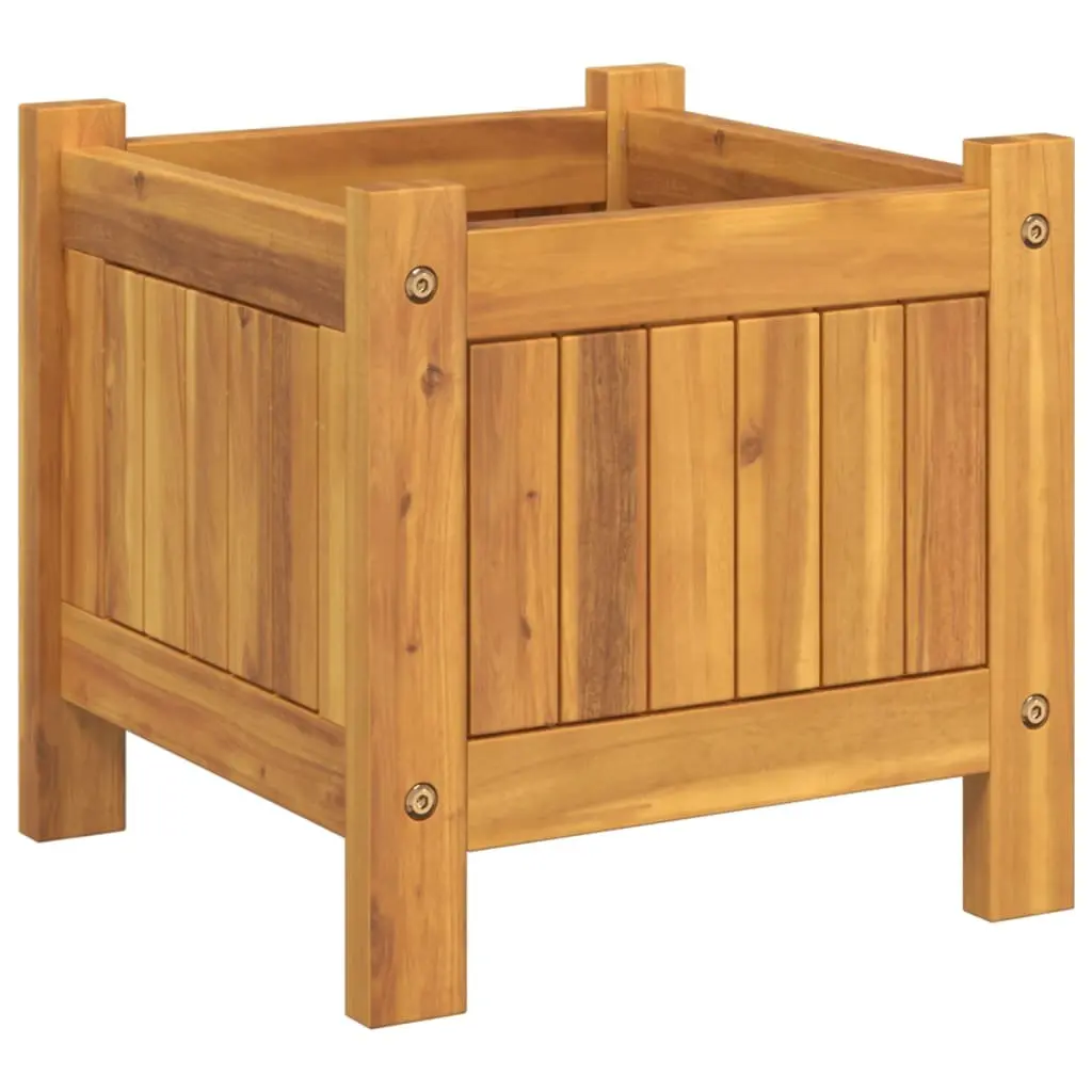 Garden Planter Box 31x31x30 cm Solid Acacia with Liner