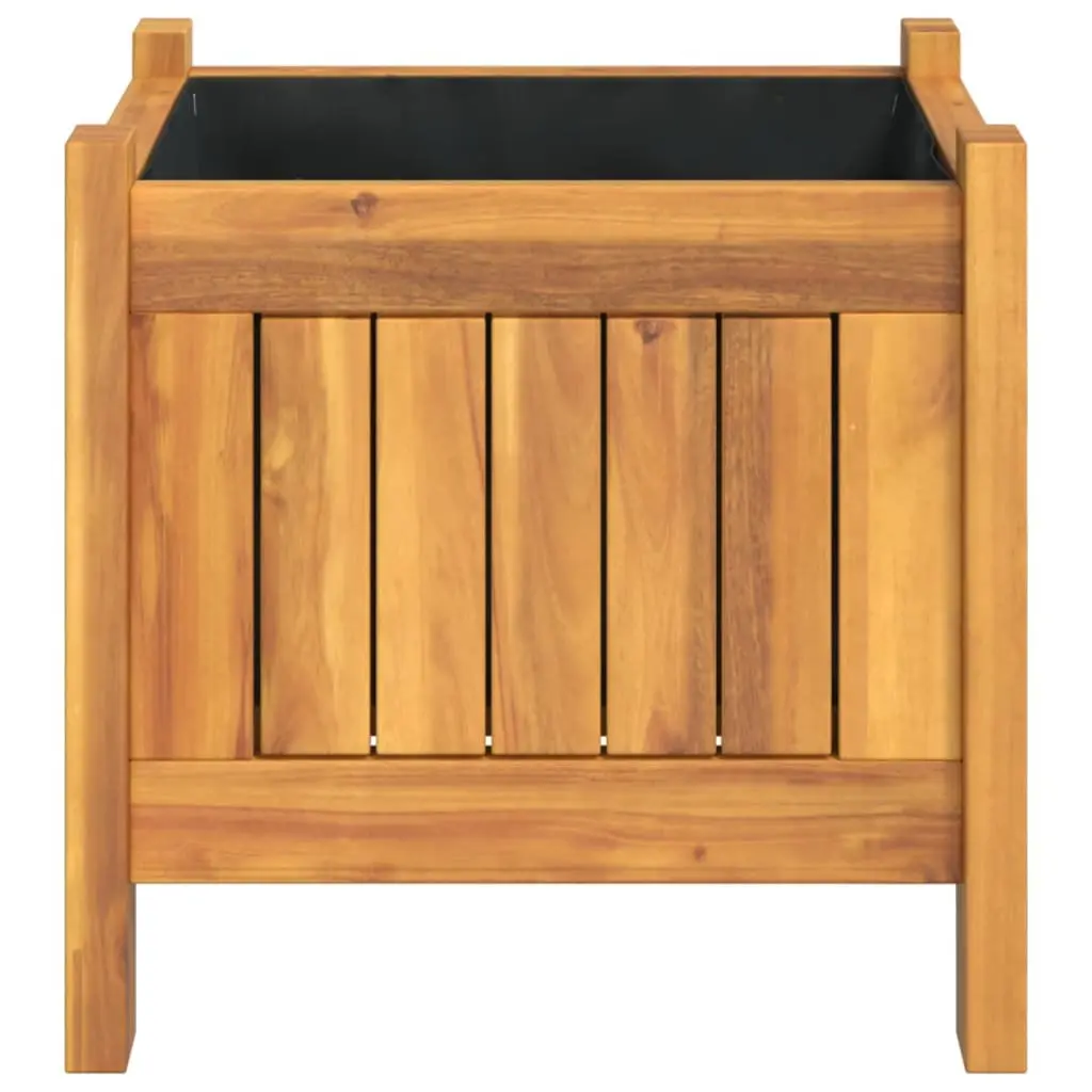 Garden Planter Box 31x31x30 cm Solid Acacia with Liner