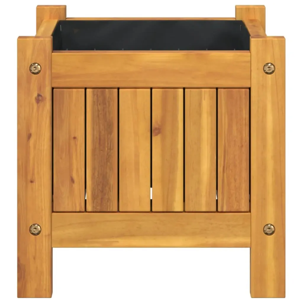 Garden Planter Box 31x31x30 cm Solid Acacia with Liner