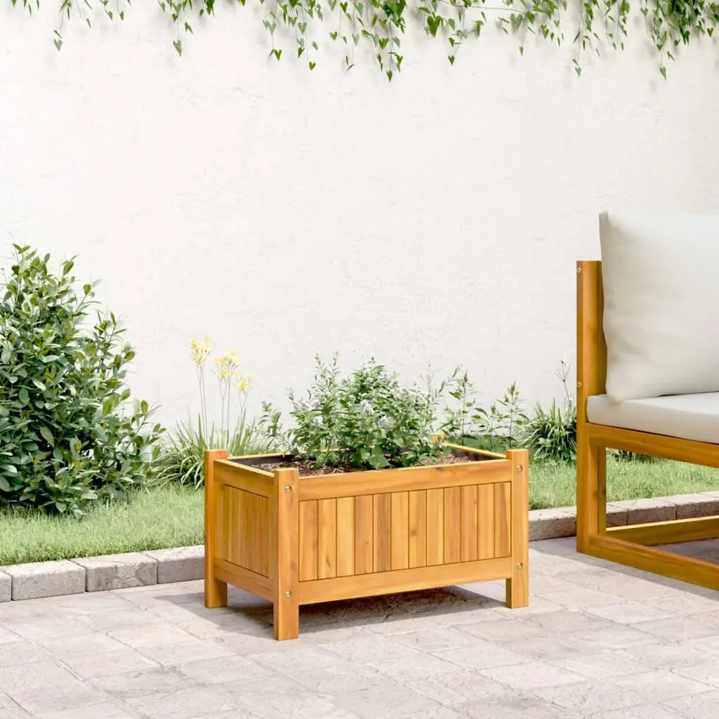 Wooden Garden Planter Box Container Outdoor Patio Balcony Decor Brown 54 x 31 x 30 cm