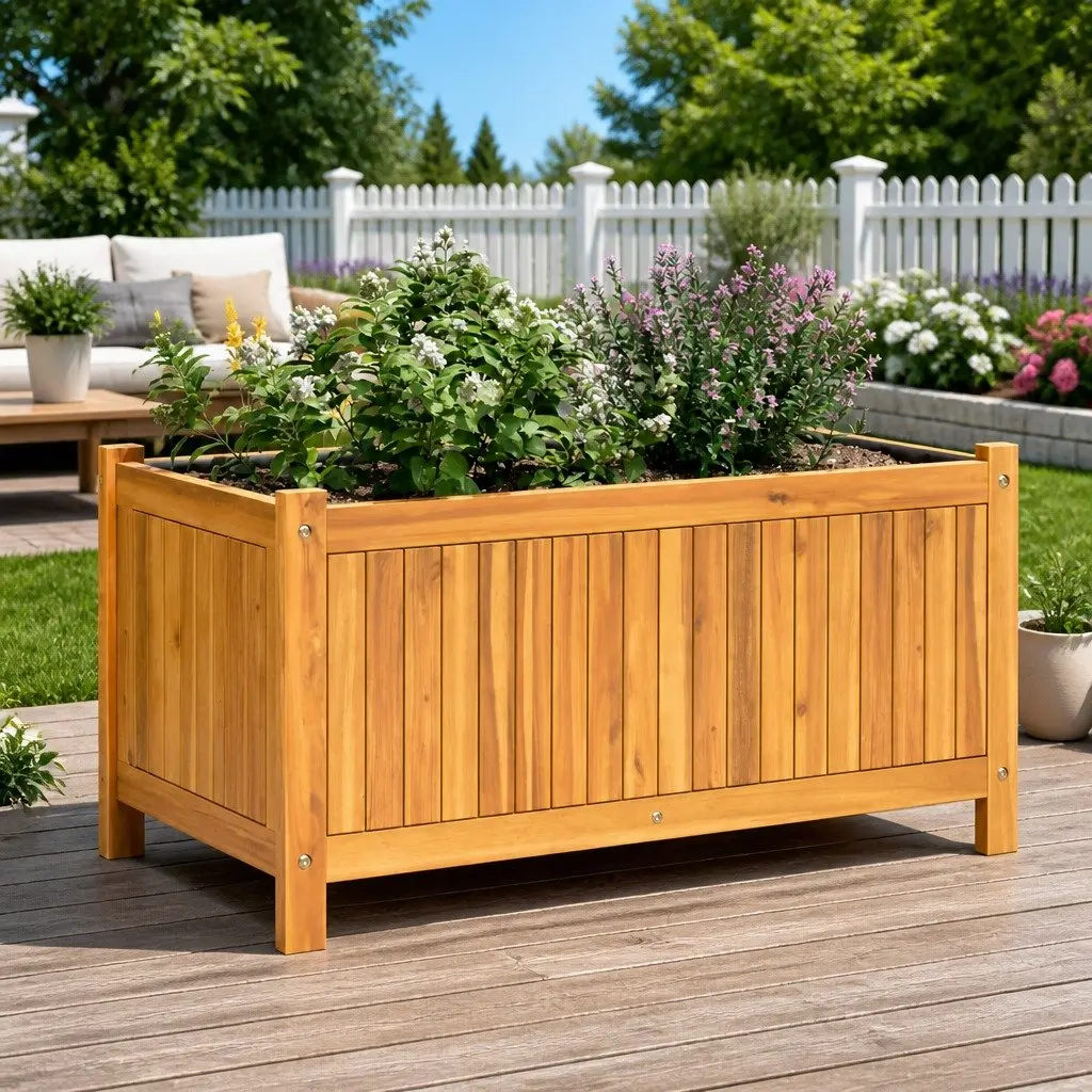 Wooden Garden Planter Box Outdoor 80x42x40 cm Solid Wood