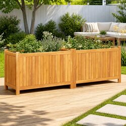 Wooden Garden Planter Box: 153 x 38.5 x 50 cm Dimensions