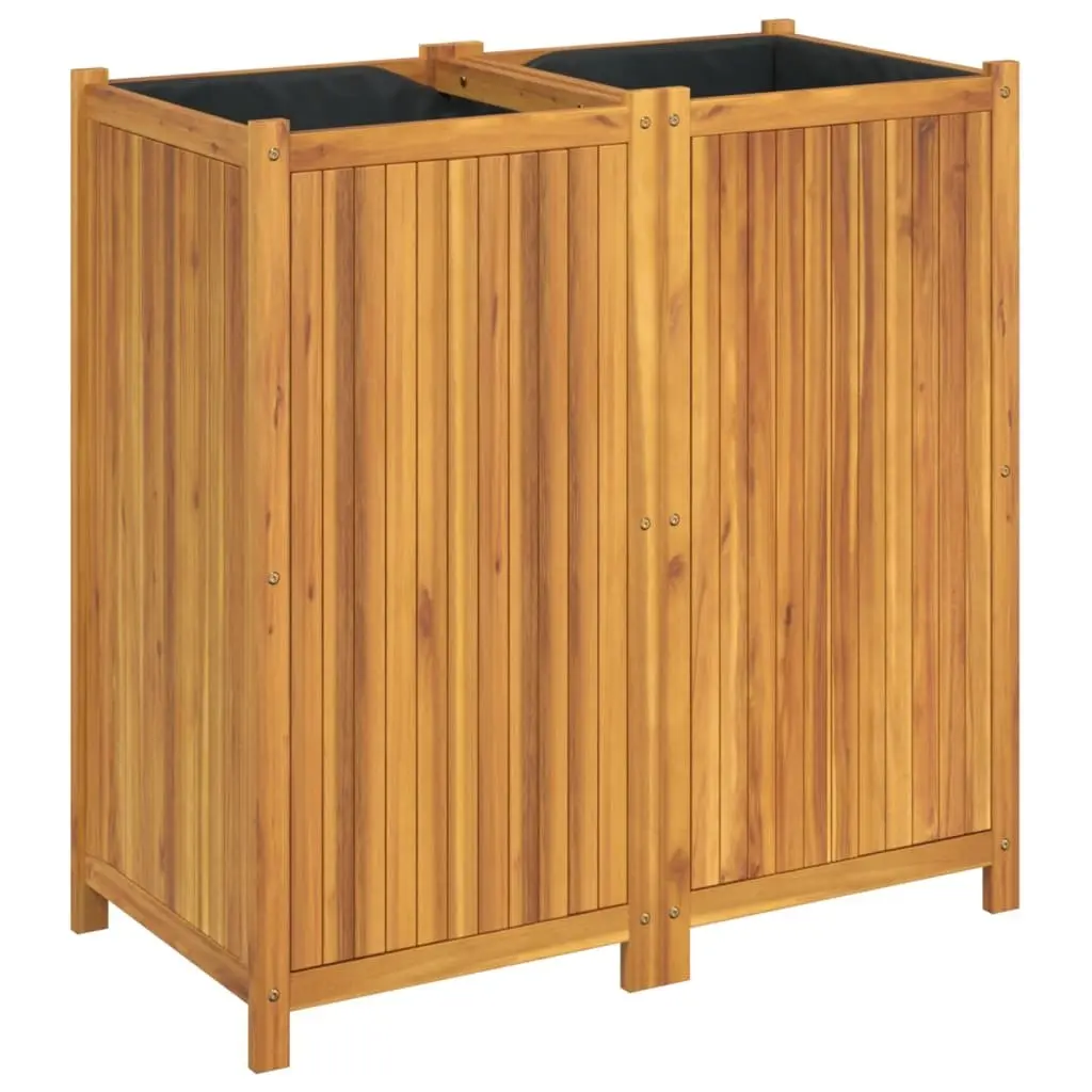 Garden Planter Box Raised Bed Wooden Acacia Brown Outdoor Patio Balcony Decor